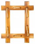 Old Wooden Frame With Rope Stock Photo