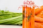 Artisan Preparation Of Pickling Fresh Organic Carrots Stock Photo