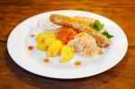 Fresh Sausages With Vegetables Stock Photo