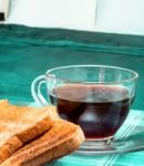 Breakfast In Bed Means Toasted Bread And Beds Stock Photo