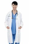 Smiling Young Female Medical Professional Stock Photo