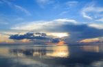 Cloud Reflection At Dusk Stock Photo