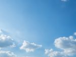 Blue Sky Background With Tiny Clouds Stock Photo