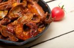 Fresh Seafoos Stew On An Iron Skillet Stock Photo