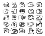 Hand Drawn, Art Icon Set Stock Photo