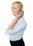 Businesswoman Talking On Phone Stock Photo