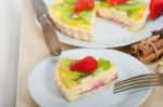 Kiwi And Strawberry Pie Tart Stock Photo