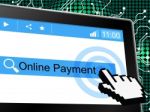 Online Payment Indicates World Wide Web And Amount Stock Photo