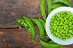 Hearthy Fresh Green Peas Stock Photo