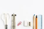 School And Office Stationery Stock Photo