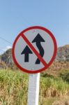 Signs Prohibiting Overtaking Stock Photo