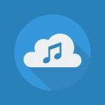 Cloud Computing Flat Icon. Music Stock Photo