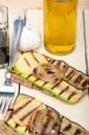 Grilled Vegetables On Bread Stock Photo