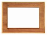 Wooden Frame Isolated On White Background Stock Photo