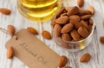 Almond Oil Organic Healthy Nut Vegan Vegetarian Healthy Stock Photo