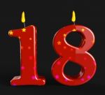 Number Eighteen Candles Show Teen Birthday Or Decoration Stock Photo