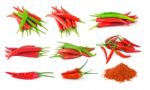 Chili Isolated On White Background Stock Photo