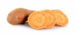 Sweet Potato Isolated On The White Background Stock Photo