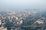 View Of Bangkok Cityscape, Bangkok The Capital City Of Thailand Stock Photo