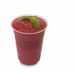 Cold Fresh Berry Smoothie In Takeaway Glass Isolated On White Ba Stock Photo