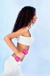 Woman Doing Fitness Exercises Stock Photo