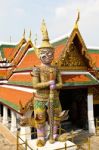 Guardian Statue At Wat Phra Kaew Grand Palace Bangkok,thailand Stock Photo