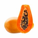 Papaya Isolated On White Stock Photo