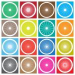 Bicycle Wheel Icon Set  Illustration Stock Photo