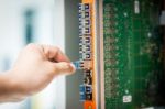 Fix Network Switch In Data Center Room Stock Photo