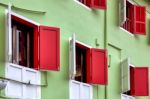 Shuttered Building In Singapore Stock Photo