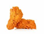 Fried Chicken Isolated On The White Background Stock Photo