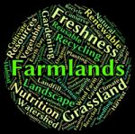 Farmlands Word Represents Text Cultivates And Farmstead Stock Photo