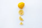 Fresh Lemon On A White Background Stock Photo