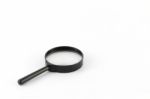 Black Frame Magnifying Glass On White Background Stock Photo