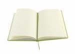 Blank Line Notebook Opened On White Background Stock Photo