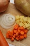 Ingredient Include To Onions, Carrot And Potato Stock Photo