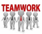 Teamwork Businessmen Indicates Together Group 3d Rendering Stock Photo