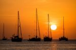 Boat Sunset Stock Photo