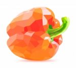 Low Poly Red Bell Pepper Stock Photo