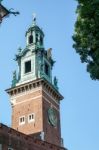 Sigismund Tower And Clock In Krakow Stock Photo