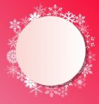 Snowflakes Frame On Pink Background Stock Photo