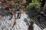 Looking Down Into The Courtyard At The Fruit And Vegetable Marke Stock Photo