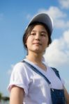 Portrait Of Thai Teen Beautiful Girl Happy And Relax Stock Photo