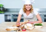 Woman Preparing Healthy Food Stock Photo