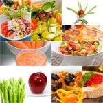 Healthy Vegetarian Vegan Food Collage Stock Photo