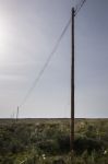 Electricity Wire On A Field Stock Photo