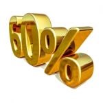 3d Gold 60 Sixty Percent Discount Sign Stock Photo