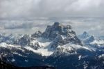 View From Sass Pordoi In The Upper Part Of Val Di Fassa Stock Photo