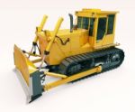 Heavy Crawler Bulldozer Stock Photo