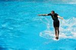 Man Walking On Water Stock Photo